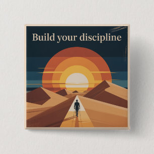 Bouw je discipline vierkante button 5,1 cm