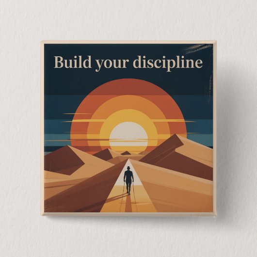 Bouw je discipline vierkante button 5,1 cm (Voorkant)