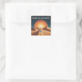 Bouw je discipline vierkante sticker (Tas)