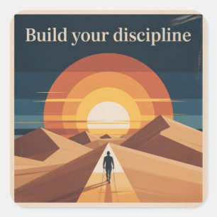 Bouw je discipline vierkante sticker