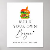 Bouw je eigen Burger Bar bruiloft teken Poster (Voorkant)