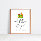 Bouw je eigen Burger Bar bruiloft teken Poster
