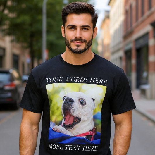 Bouw je eigen foto en tekst t-shirt