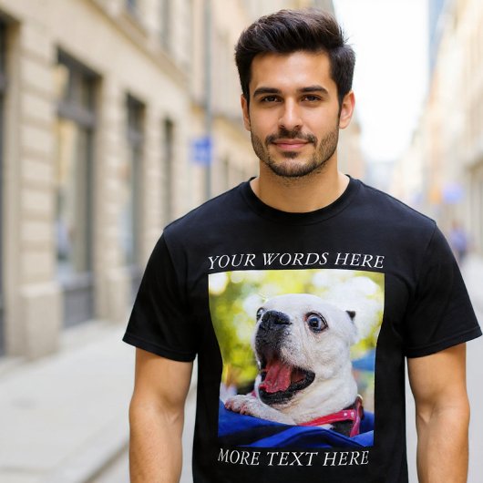 Bouw je eigen foto en tekst t-shirt