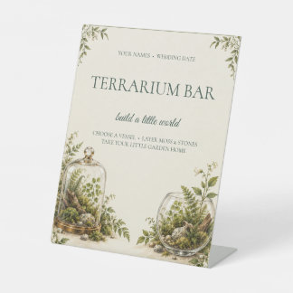 Bouw Je Eigen Terrarium Bruiloftsbar Bord Reclamebord Met Voetstuk