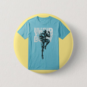 "Bouw je lichaam": Ronde Button 5,7 Cm
