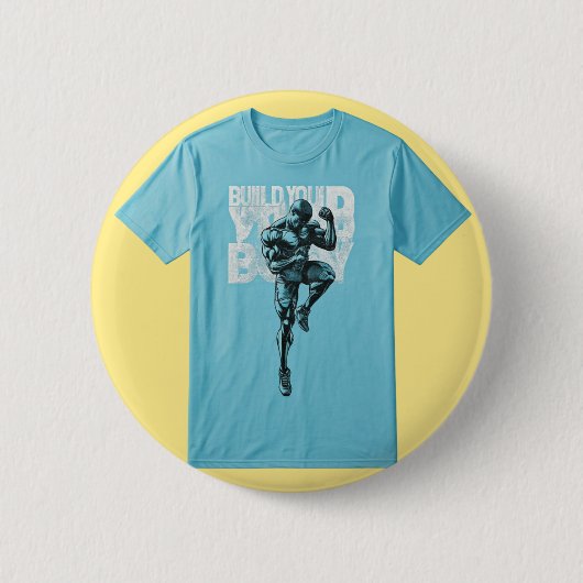 "Bouw je lichaam": Ronde Button 5,7 Cm (Voorkant)