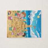Bouw je Zandkasteel Strandpuzzel Legpuzzel (Horizontaal)