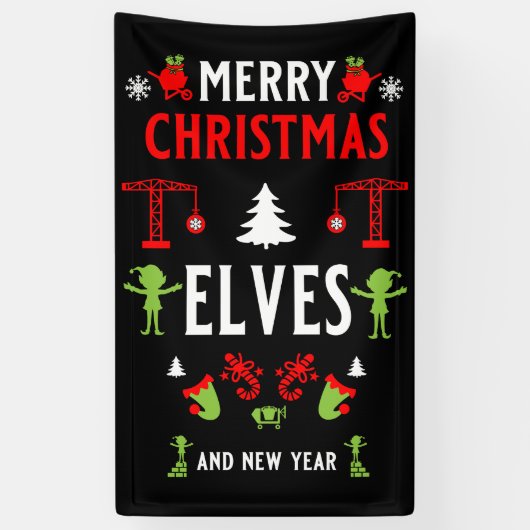 Bouw Kerst lelijk Spandoek (Verticaal)