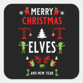 Bouw Kerst lelijk Vierkante Sticker (Voorkant)