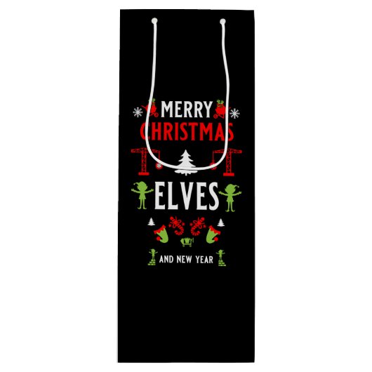 Bouw Kerst lelijk Wijn Cadeautas (Voorkant)