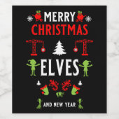 Bouw Kerst lelijk Wijn Etiket (Enkel label)