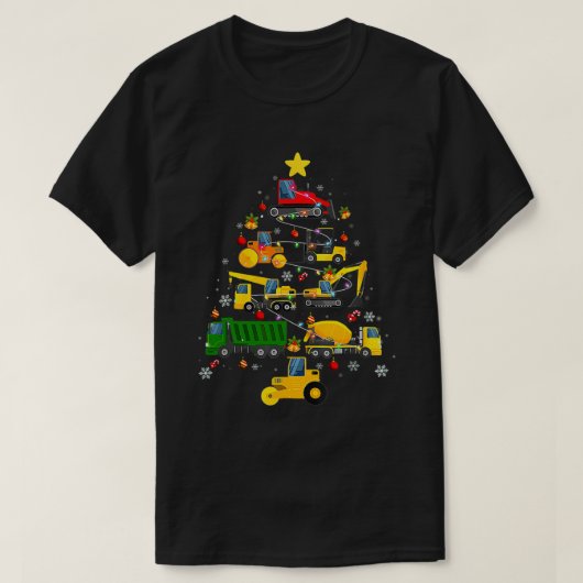 Bouw kerstboomkasten voor de graafmachine Meisjes  T-shirt (Design voorkant)