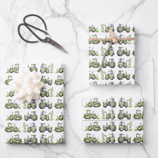 Bouw Kinder 1e verjaardag Inpakpapier Vel (Voorkant)