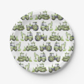 Bouw Kinder 1e verjaardag Papieren Bordje (Voorkant)