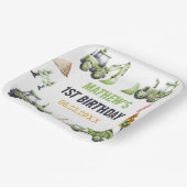 Bouw Kinder 1e verjaardag Papieren Bordje (Gebogen)