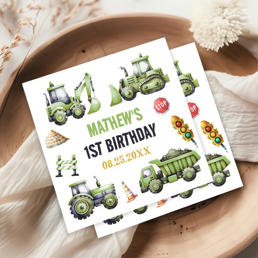 Bouw Kinder 1e verjaardag Servet