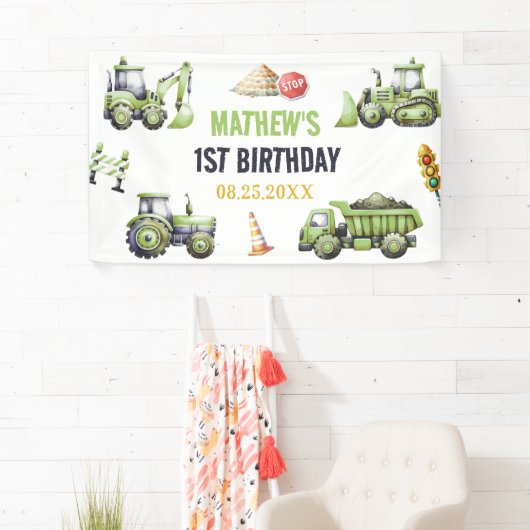 Bouw Kinder 1e verjaardag Spandoek (Insitu)