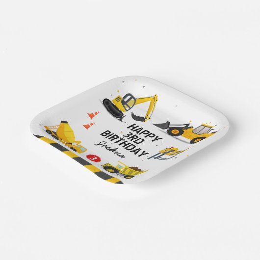 Bouw Kinder elke leeftijd Verjaardag Papieren Bordje (Gebogen)