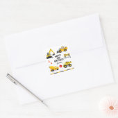 Bouw Kinder elke leeftijd verjaardagsfeestje Vierkante Sticker (Envelop)