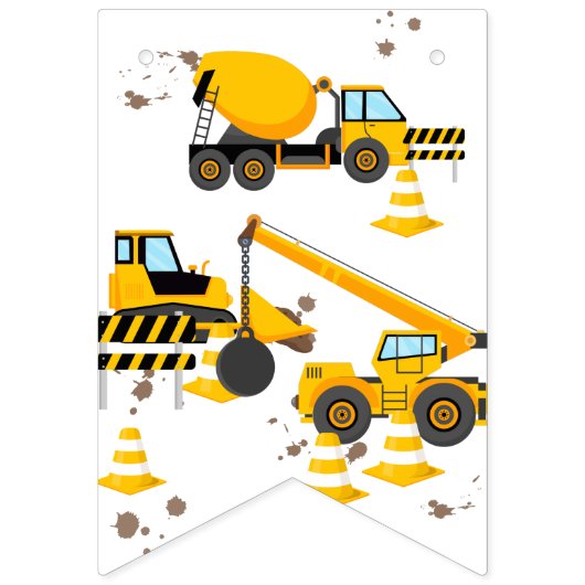 Bouw Kinder Happy Birthday Party Vlaggetjes (Eerste vlag)