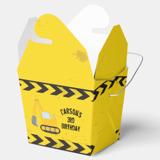 Bouw Kinder Yellow Birthday Party Bedankdoosjes (Geopend)