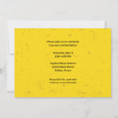 Bouw Kinder Yellow Birthday Party Kaart (Achterkant)