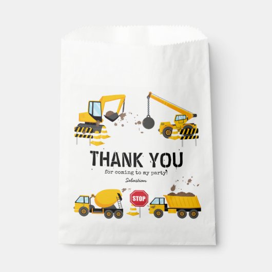 Bouw kinderen Birthday Party Dank je Bedankzakje (Voorkant)