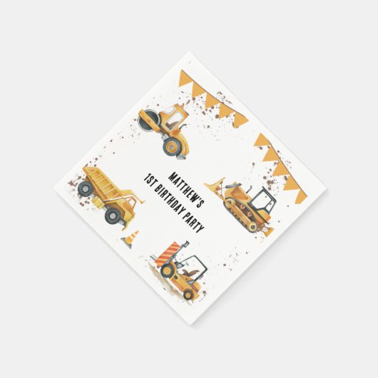 Bouw kinderen Birthday Party Dank je Servet (Hoek)