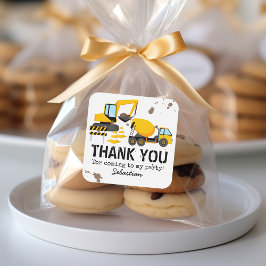 Bouw kinderen Birthday Party Dank je Vierkante Sticker