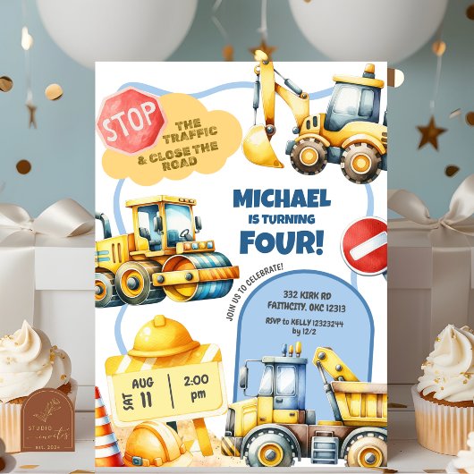 Bouw Kinderen Verjaardag Kaart