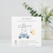 Bouw kraan Kinder elke dag van de leeftijd uitnodi Bedankkaart (Staand voorkant)