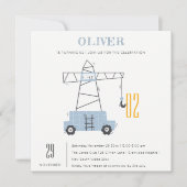 Bouw kraan Kinder elke dag van de leeftijd uitnodi Bedankkaart (Voorkant)