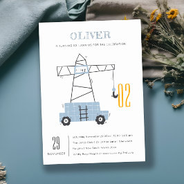 Bouw kraan Kinder elke dag van de leeftijd uitnodi Bedankkaart