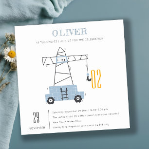 Bouw kraan Kinder elke dag van de leeftijd uitnodi Bedankkaart