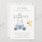 Bouw kraan Kinder elke dag van de leeftijd uitnodi Bedankkaart (Voorkant)