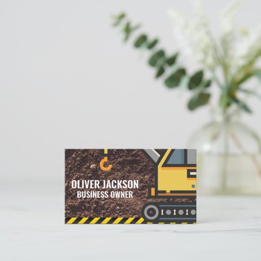 Bouw | kraan | vuil visitekaartje (Staand voorkant)