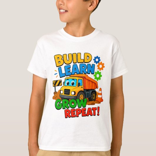 🌱 Bouw Leer Groei Kindercadeau ⭐ T-shirt (Voorkant)