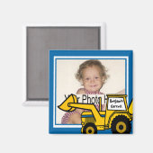 Bouw Leuke Backhoe Foto Magneet (Voorkant / Achterkant)