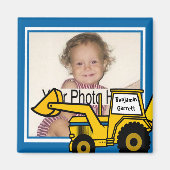 Bouw Leuke Backhoe Foto Magneet (Voorkant)