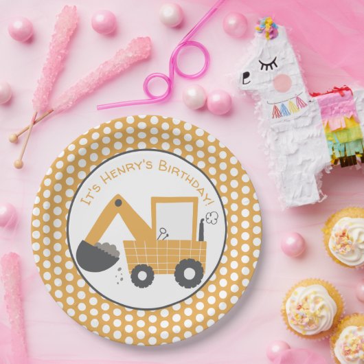 Bouw Little Digge Verjaardag Papieren Bordje (Feest)