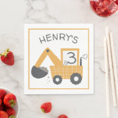 Bouw Little Digger Builder Verjaardag Servet (Insitu)