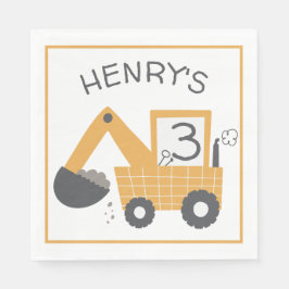 Bouw Little Digger Builder Verjaardag Servet