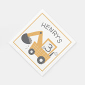 Bouw Little Digger Builder Verjaardag Servet (Hoek)