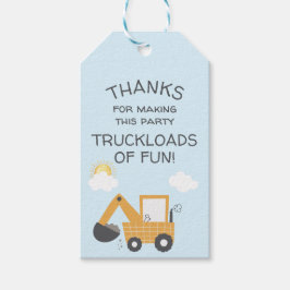 Bouw Little Digger Verjaardag Dank u Cadeaulabel