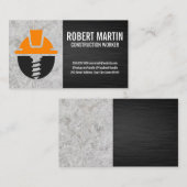 Bouw Logo | aannemer met blauwe kraag Afsprakenkaartje (Voorkant / Achterkant)