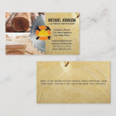 Bouw Logo | Borden | Hout | Zaag Visitekaartje (Voorkant / Achterkant)