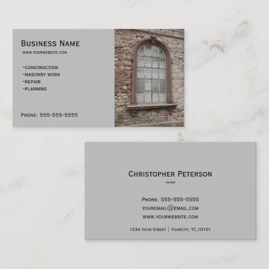 Bouw - Masonry Visitekaartje (Voorkant / Achterkant)