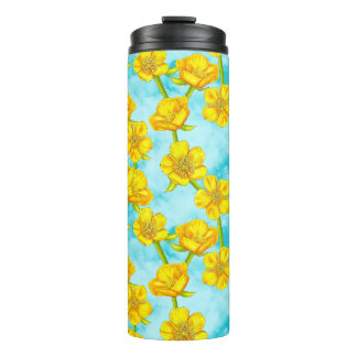 Bouw me op boterbloem botanische illustratie thermosbeker