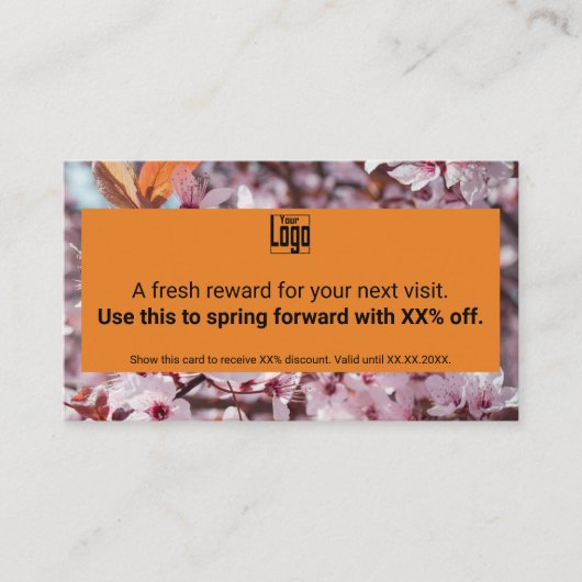 Bouw merkloyaliteit op, dank u! seizoensgebonden l kortingskaartje (Voorkant)